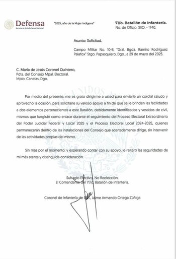 El documento que presuntamente pedía