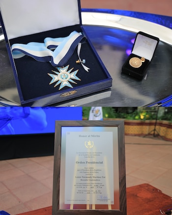 El presidente Bernardo Arévalo destaca que la victoria mundialista de Lester Martínez marca un hito en la historia deportiva de Guatemala. (Cortesía: Ministerio de Cultura y Deportes)