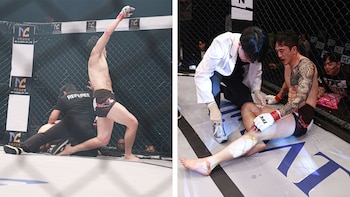Insólito accidente en una pelea de MMA: noqueó a su rival, pero el árbitro lo lesionó cuando paró el combate