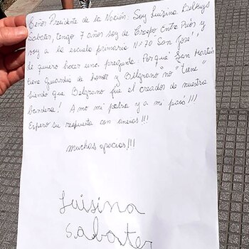 La carta que Luisina le