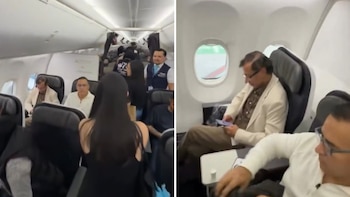 Gustavo Petro vivió un episodio tenso en un vuelo hacia México cuando un ciudadano colombiano le gritó una consigna a bordo del avión - crédito Captura de Video X