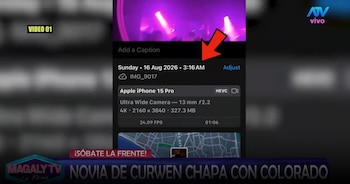 Carla Campos, pareja de Curwen: video la muestra bailando muy cerca de otro hombre en una discoteca, ¿se besaron? Captura: Magaly TV La Firme.