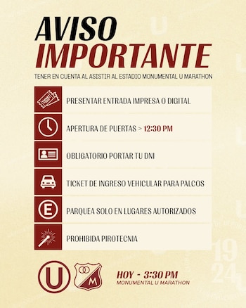 Universitario de Deportes se medirá con Millonarios en el estadio Monumental.