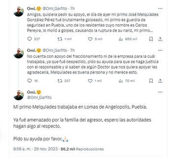 Presunto primo de la víctima