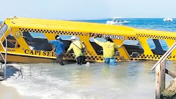 En Santa Marta, lancha taximarino