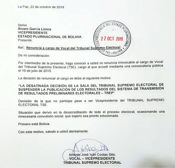 El comunicado de Antonio Costas