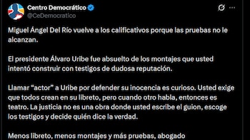 Centro Democrático - crédito @CeDemocratico/X