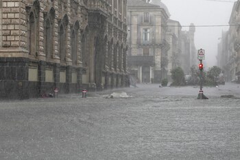 Calles inundadas por la tormenta