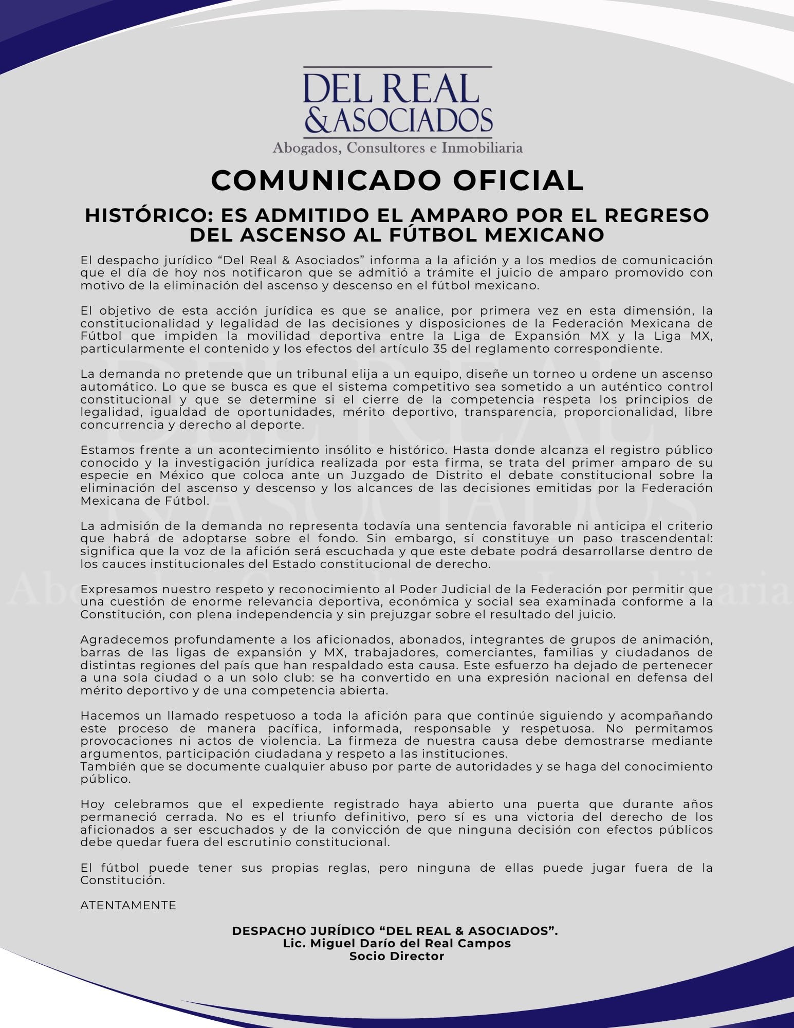 El recurso sirve para análisis de legalidad de las decisiones de la FMF (X / Darío del Real )