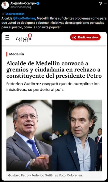 Alejandro Ocampo le contestó en