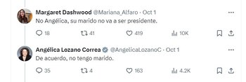 Angélica Lozano responde a un