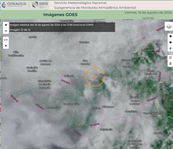 Imagen 2: GOES 16 ABI GEOCOLOR, 13:56 h (hora local).