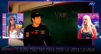 Susy Díaz cuenta cómo nació su romance con Andy V y por qué terminó regresando con el ‘Mero Loco’. Captura: Magaly TV: La Firme.