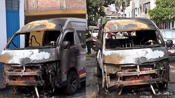 Queman combi en el Callao