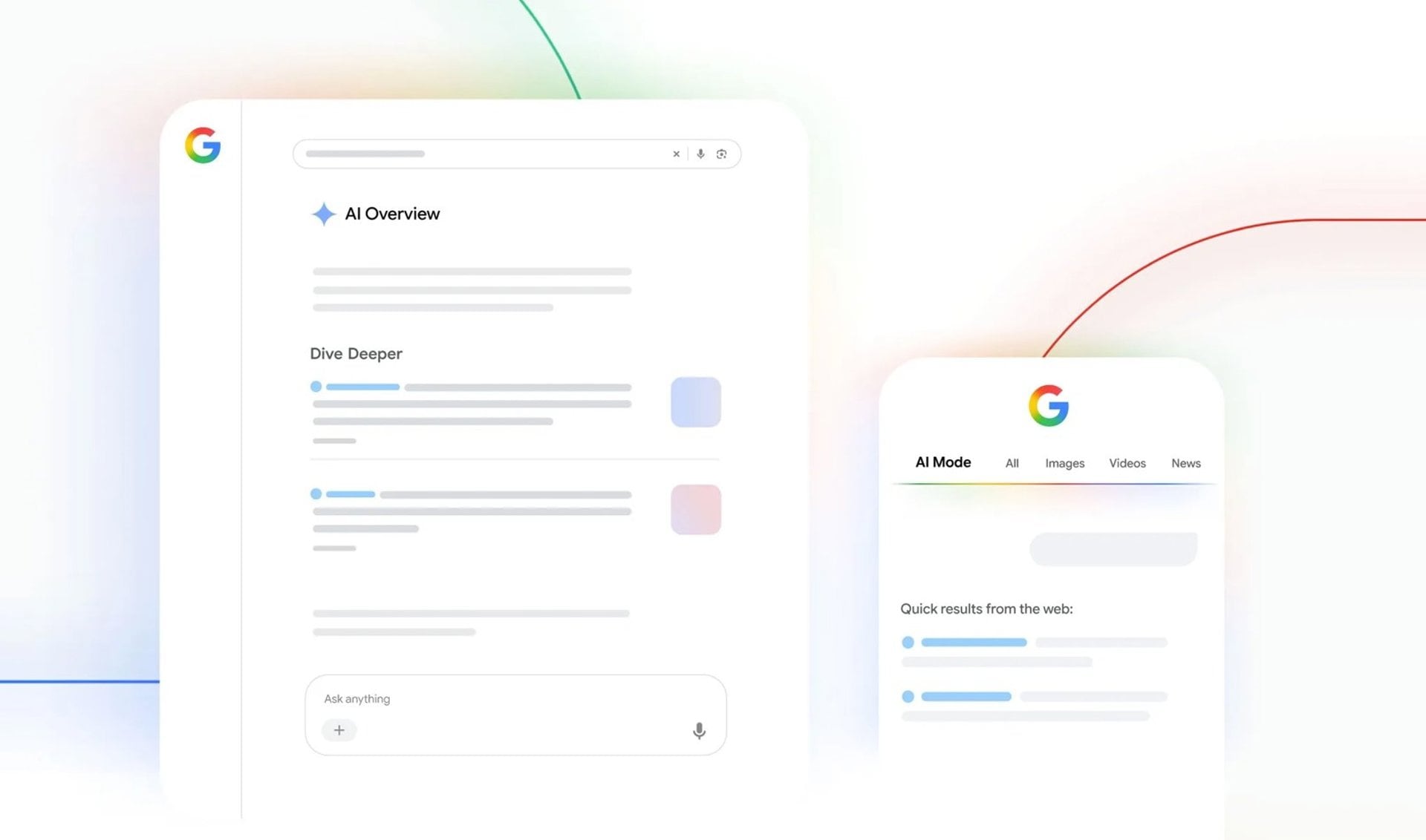 16/10/2026 Resultados de búsqueda con IA de Google, Modo IA y AI Overviews..Google ha actualizado el Modo IA y AI Overviews en la experiencia de búsqueda para mostrar enlaces más claros, ofrecer más contexto sobre las fuentes y facilitar descubrir artículos de actualidad con carruseles, de cara a mejorar la interacción con el contenido deseado para los usuarios.POLITICA GOOGLE