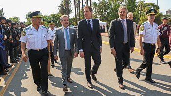 De izquierda a derecha, Oscar Cejas, Marcelo D’Alessandro, Felipe Miguel, Diego Santilli, Fernando Banegas y Gabriel Berard