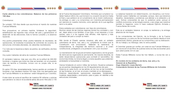 El comunicado destacó el combate al narcotráfico, la minería ilegal y los grupos armados como objetivos centrales de la institución - crédito prensa Fuerzas Militares