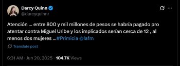 Afirmaciones de la periodista Darcy