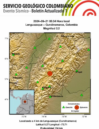 Sismo en Lenguazaque, Cundinamarca, fue