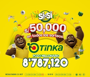 La Tinka 21 de octubre: más de S/8,5 millones en juego en el Pozo Millonario. Captura: Web La Tinka.