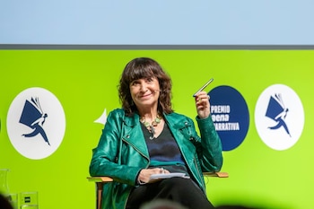 Rosa Montero durante la rueda