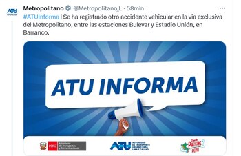 Atu reporta segundo accidente vehicular