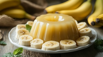 Gelatina de plátano, un postre