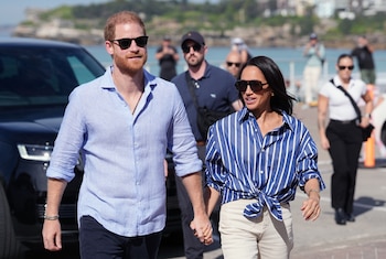 Los vecinos de Montecito rechazaron a la prensa y pidieron no vender información sobre el príncipe Harry y Meghan Markle (Jonathan Brady/Pool Photo via AP, archivo)