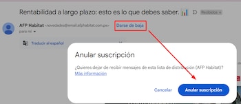 Un simple clic en "anular