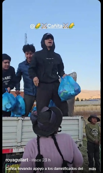 Tiktoker Cañita llevó ayuda a damnificados por el sismo en Huancayo.