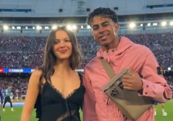 Olivia Rodrigo y Lamine Yamal en el Camp Nou. (Redes Sociales)