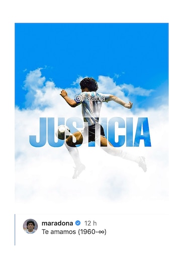 La publicación en la cuenta oficial de Maradona