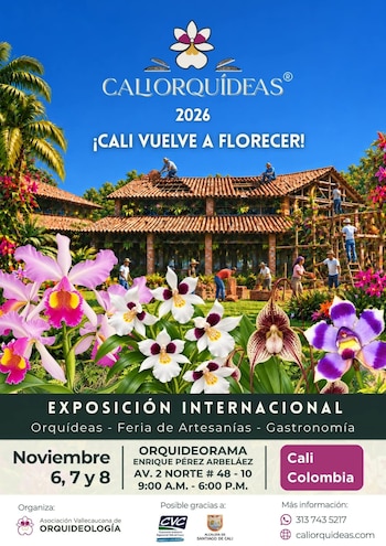 Más de 6.000 personas podrían asistir al encuentro orquideológico, que exhibirá especies colombianas (Caliorquídeas)