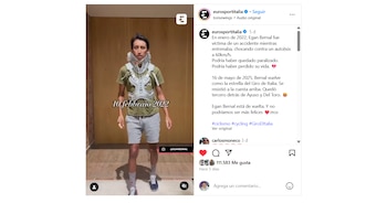 Post de Eurosport sobre Egan