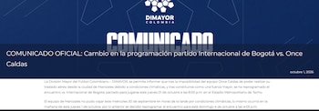 La organización confirmó que el juego se correrá hasta el domingo 4 de octubre de 2026-crédito Dimayor