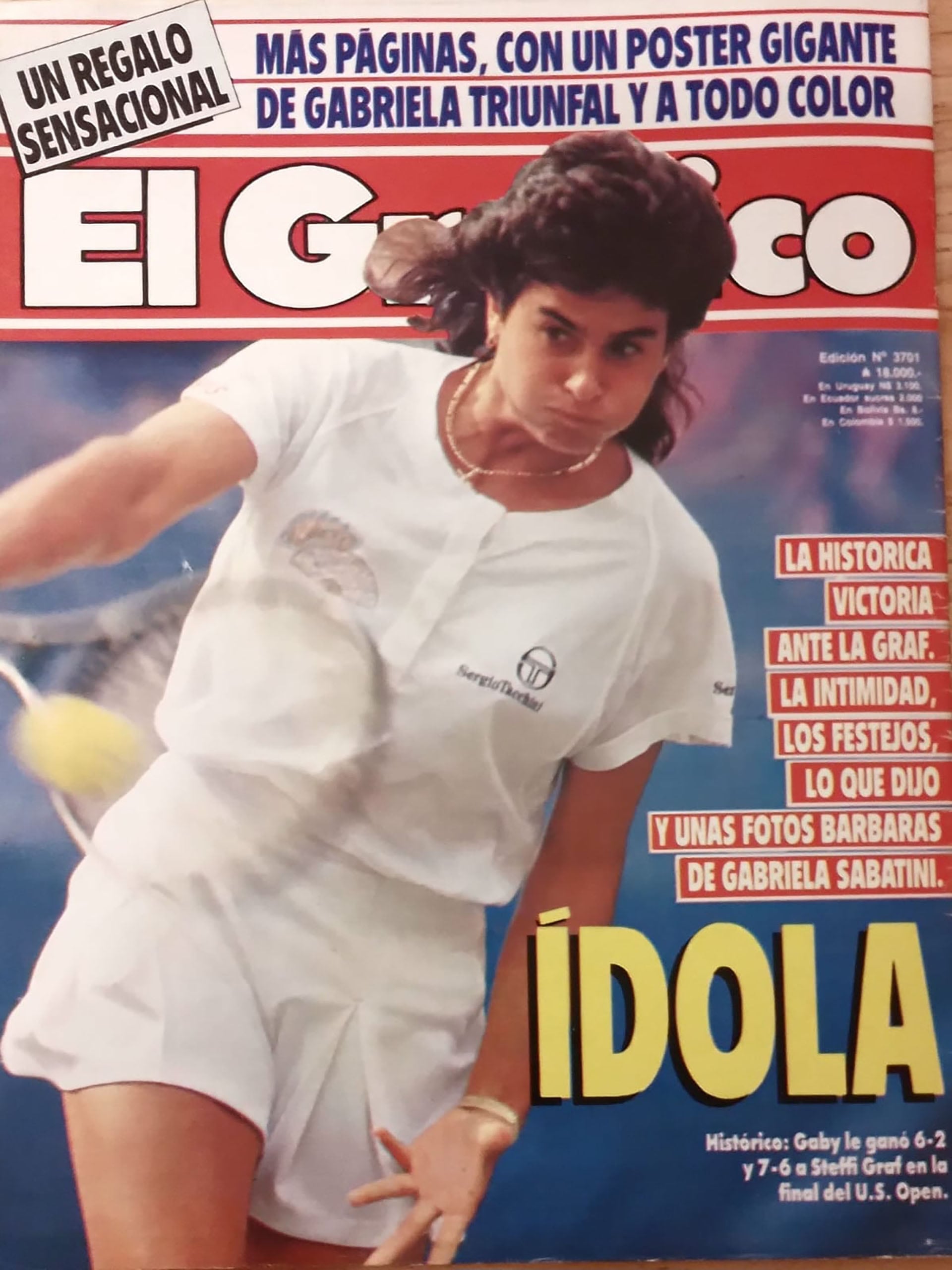 La tapa de El Gráfico reflejando el título de Gaby Sabatini