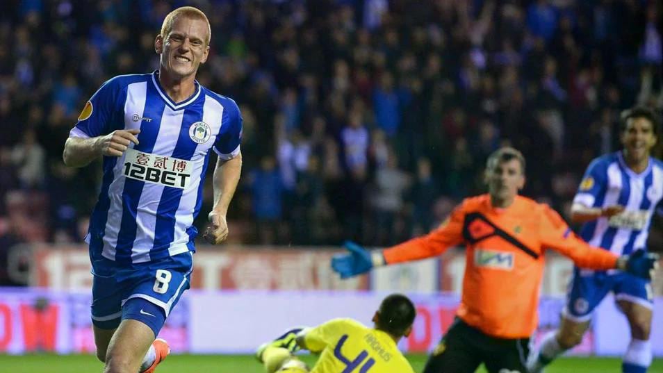 Wigan Athletic disputó la Europa League 2013-14 como club de segunda categoría después de ganar la FA Cup y descender de la Premier League (AFP/UEFA)
