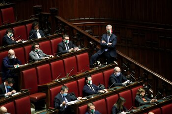 Un grupo de diputados durante