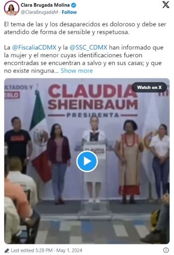 Clara Brugada respaldó la versión