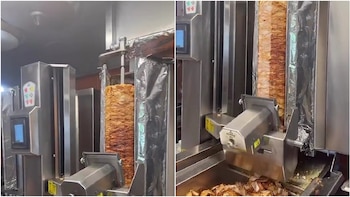 Máquina para tacos al pastor (Twitter/_EmilyAnosApata)