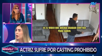 Patricia Villareal no se retracta y contradice versión de Eric García Vilca sobre supuesto casting: “Nunca me especificó nada”. Captura: Magaly Tv La Firme.