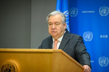 Antonio Guterres expresó su preocupación por las tensiones entre Irán y Pakistán (Europa Press/Contacto/Loey Felipe/UN Photo)