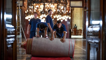 Preparativos ceremonia de asunción y