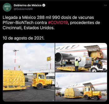 México anunció el arribo de