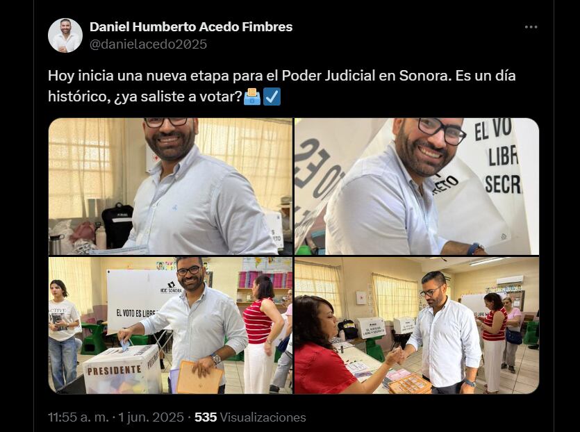 Daniel Acedo el día de la elección. (Captura de pantalla)