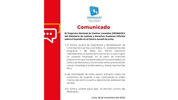 Comunicado del Programa Nacional de