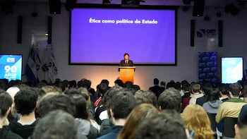 Javier Milei en la Escuela ORT