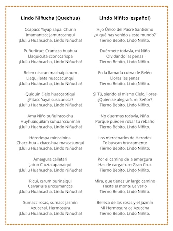 La letra del villancico narra