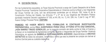 Denuncia de Gabriela Serpa queda archivada.