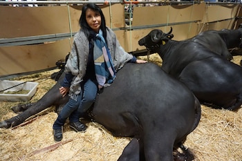 María Nilda Silva junto a